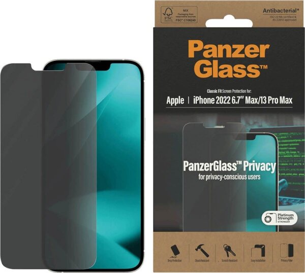 PanzerGlass™ Display-Blickschutzglas für Apple iPhone 13 Pro Max, iPhone 14 Plus