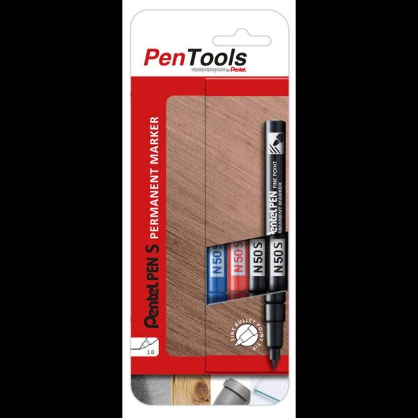 Pentel PenTools N50S-PRO4ABCEU Permanentmarker farbsortiert 1,0 mm, 4 St.