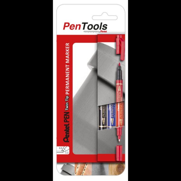 Pentel PenTool N75W-PRO3ABCEU Permanentmarker farbsortiert 0,3 - 1,2 mm, 3 St.