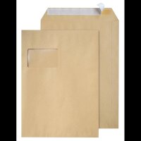 STEINMETZ Versandtaschen DIN C4 mit Fenster braun 250 St.