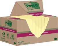 Post-it® Super Sticky Recycling Notes Haftnotizen extrastark gelb, 12 Blöcke