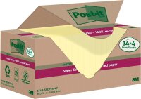 Post-it® Super Sticky Recycling Notes Haftnotizen extrastark gelb, 18 Blöcke