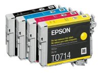 EPSON T0715 (Gepard) schwarz, cyan, magenta, gelb Druckerpatronen, 4er-Set