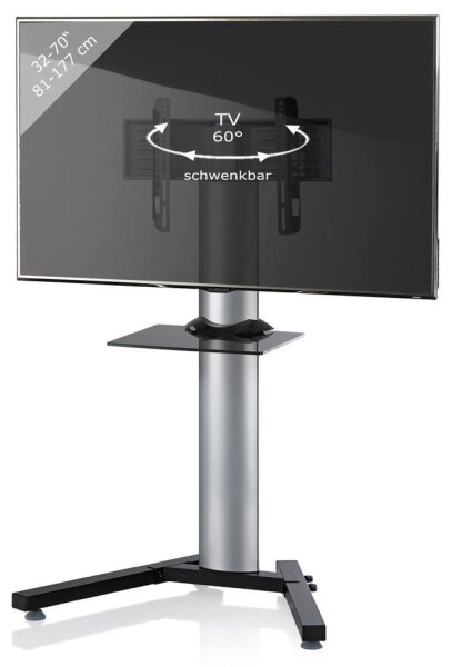 VCM my media TV-Ständer Stadino Mini schwarz, silber, schwarzglas