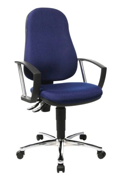 Topstar Bürostuhl Point 60 Plus, 8169A G26 Stoff blau, Gestell chrom