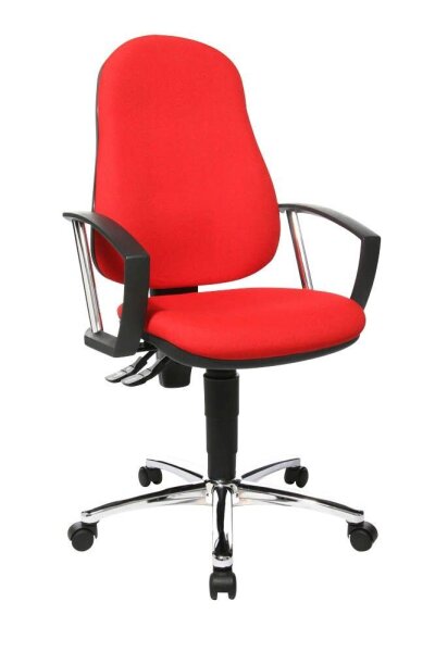 Topstar Bürostuhl Point 60 Plus, 8169A G21 Stoff rot, Gestell chrom