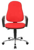 Topstar Bürostuhl Point 60 Plus, 8169A G21 Stoff rot, Gestell chrom