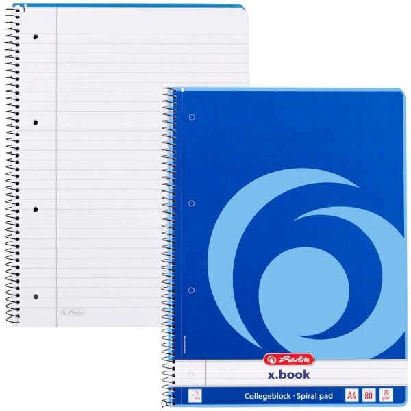 herlitz Collegeblock x.book liniert DIN A4 Innenrand, 1 Block