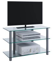 VCM my media TV-Rack Sindas silber, klarglas