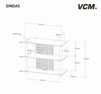 VCM my media TV-Rack Sindas silber, klarglas