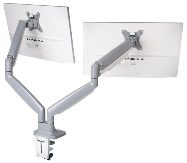 Kensington Monitor-Halterung SmartFit One-Touch K55471EU grau für 2 Monitore, Tischklemme, Tischbohrung