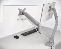 Kensington Monitor-Halterung SmartFit One-Touch K55471EU grau für 2 Monitore, Tischklemme, Tischbohrung