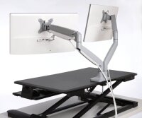 Kensington Monitor-Halterung SmartFit One-Touch K55471EU grau für 2 Monitore, Tischklemme, Tischbohrung