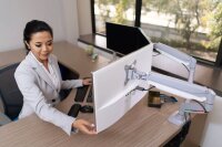 Kensington Monitor-Halterung SmartFit One-Touch K55471EU grau für 2 Monitore, Tischklemme, Tischbohrung