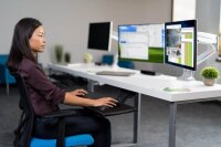 Kensington Monitor-Halterung SmartFit One-Touch K55471EU grau für 2 Monitore, Tischklemme, Tischbohrung