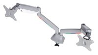 Kensington Monitor-Halterung SmartFit One-Touch K55471EU grau für 2 Monitore, Tischklemme, Tischbohrung