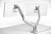 Kensington Monitor-Halterung SmartFit One-Touch K55471EU grau für 2 Monitore, Tischklemme, Tischbohrung