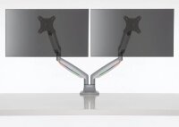 Kensington Monitor-Halterung SmartFit One-Touch K55471EU grau für 2 Monitore, Tischklemme, Tischbohrung