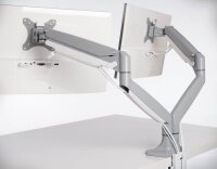 Kensington Monitor-Halterung SmartFit One-Touch K55471EU grau für 2 Monitore, Tischklemme, Tischbohrung