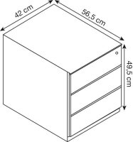BISLEY Note Rollcontainer blau 3 Auszüge 42,0 x 56,5...