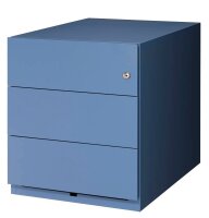 BISLEY Note Rollcontainer blau 3 Auszüge 42,0 x 56,5 x 49,5 cm