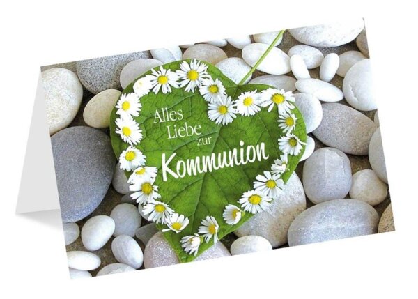 LUMA Kommunionkarte Kieselsteine DIN B6
