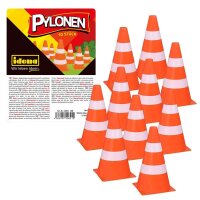 10 Idena Spielzeug-Leitkegel orange, weiß 15,5 cm
