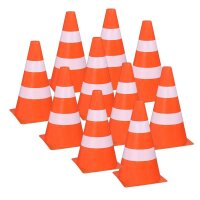 10 Idena Spielzeug-Leitkegel orange, weiß 15,5 cm