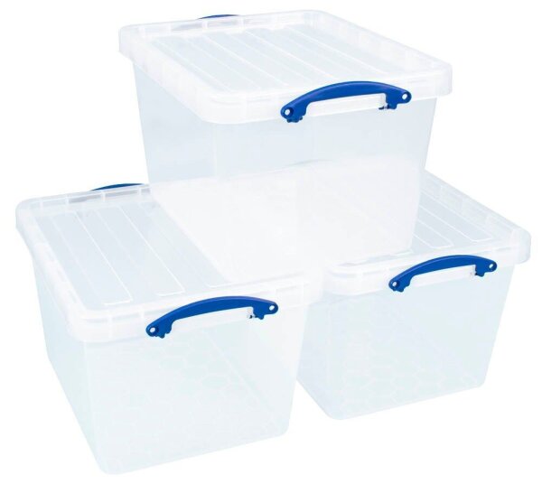 Really Useful Box Aufbewahrungsboxen 3x 40,0 l transparent 50,0 x 39,5 x 31,5 cm, 3 St.