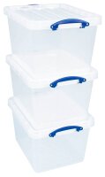 Really Useful Box Aufbewahrungsboxen 3x 40,0 l transparent 50,0 x 39,5 x 31,5 cm, 3 St.