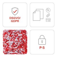 HSM Pure 830 Aktenvernichter mit Partikelschnitt P-5, 1,9 x 15 mm, bis 21 Blatt, weiß