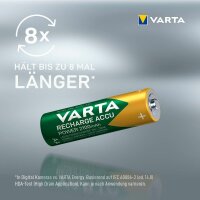 VARTA Akkus RECHARGE ACCU Power Ni-MH Mignon AA 2.100 mAh, 4 St.