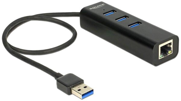 DeLOCK USB-Hub 3-fach schwarz