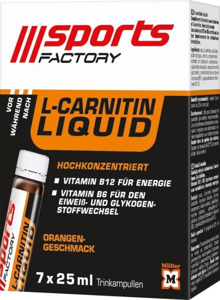 sports FACTORY Nahrungsergänzungsmittel L-Carnitin 7x 25,0 ml, 7 St.