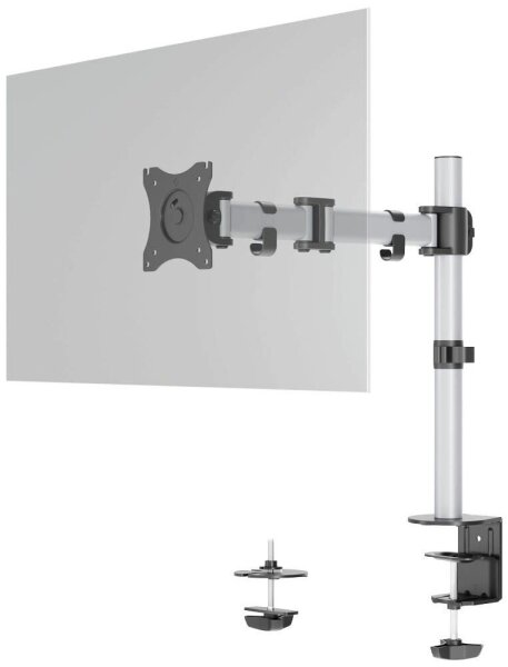 DURABLE Monitor-Halterung SELECT 509423 silber für 1 Monitor, Tischklemme, Tischbohrung
