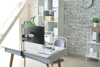 DURABLE Monitor-Halterung SELECT 509423 silber für 1 Monitor, Tischklemme, Tischbohrung