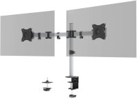 DURABLE Monitor-Halterung SELECT 509523 silber für 2 Monitore, Tischklemme, Tischbohrung