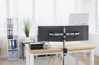 DURABLE Monitor-Halterung SELECT 509523 silber für 2 Monitore, Tischklemme, Tischbohrung