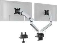 DURABLE Monitor-Halterung SELECT PLUS 509723 silber für 2 Monitore, Tischklemme, Tischbohrung