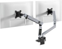 DURABLE Monitor-Halterung SELECT PLUS 509723 silber für 2 Monitore, Tischklemme, Tischbohrung