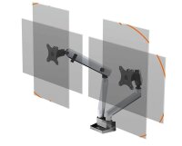 DURABLE Monitor-Halterung SELECT PLUS 509723 silber für 2 Monitore, Tischklemme, Tischbohrung