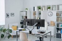 DURABLE Monitor-Halterung SELECT PLUS 509723 silber für 2 Monitore, Tischklemme, Tischbohrung