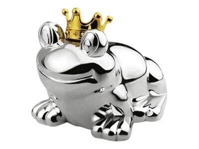 ZILVERSTAD Spardose Froschkönig silber