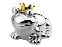 ZILVERSTAD Spardose Froschkönig silber