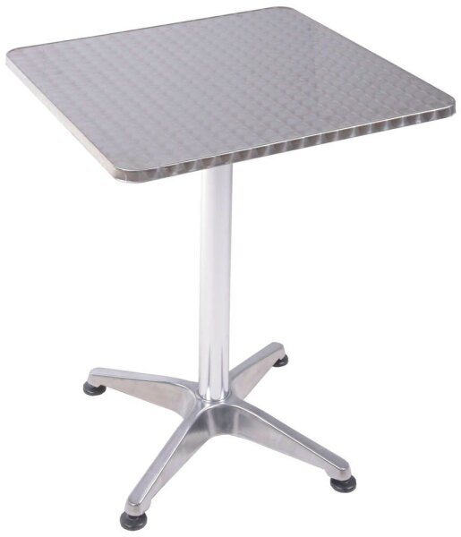 Garden Pleasure Stehtisch quadratisch Aluminium silber 60,0 x 60,0 x 70,0/110,0 cm, 1 St.
