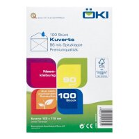 ÖKI Briefumschläge DIN B6 ohne Fenster weiß nassklebend 100 St.