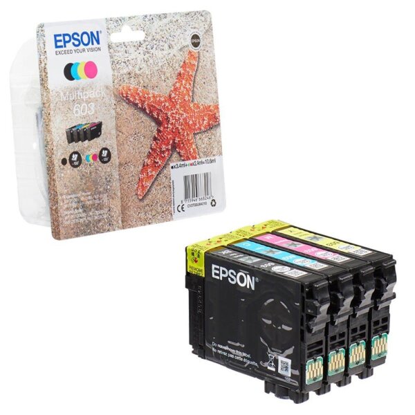 EPSON 603/T03U64 (Seestern) schwarz, cyan, magenta, gelb Druckerpatronen, 4er-Set