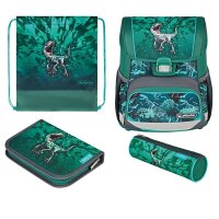 herlitz Schulranzen-Set Loop Plus Green Rex Kunstfaser...