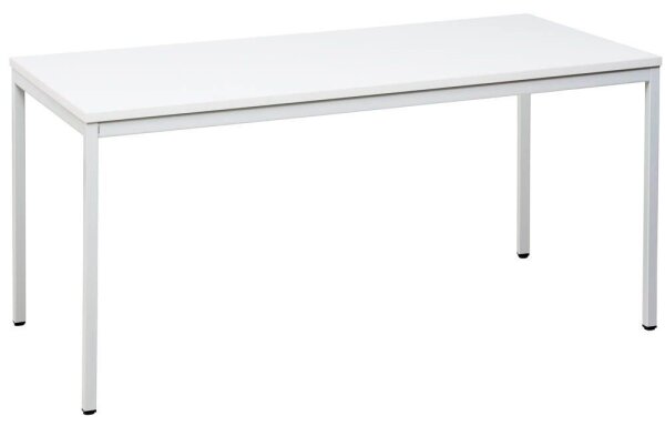 Gürkan Mehrzwecktisch weiß rechteckig, Vierkantrohr weiß, 140,0 x 70,0 x 75,0 cm
