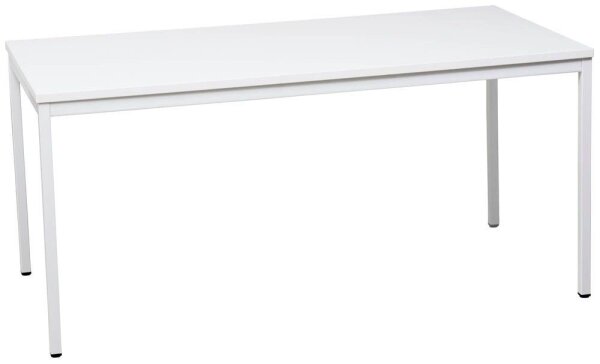 Gürkan Mehrzwecktisch weiß rechteckig, Vierkantrohr weiß, 160,0 x 80,0 x 75,0 cm